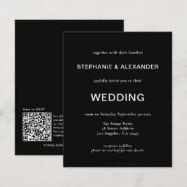Lámina Presupuesto Código QR simple Invitación a la boda