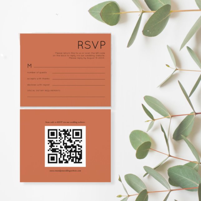 Lámina Presupuesto Código QR simple matrimonio Terracotta (Subido por el creador)