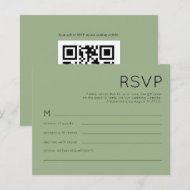 Lámina Presupuesto Código QR simple matrimonio verde sabi