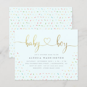 Lámina Presupuesto Cuesta Confetti Sprinkle Gold Boy Baby
