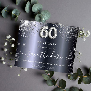 Lámina Presupuesto Cumpleaños 60 años brillo plateado sav