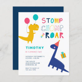 Lámina Presupuesto Cute Dinosaurio Cumpleaños Fiestas Col