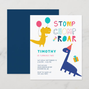 Lámina Presupuesto Cute Dinosaurio Cumpleaños Fiestas Col