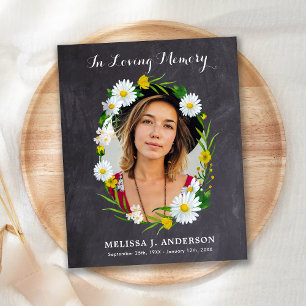 Lámina Presupuesto Daisy Floral Simpatía Funeral Gracias