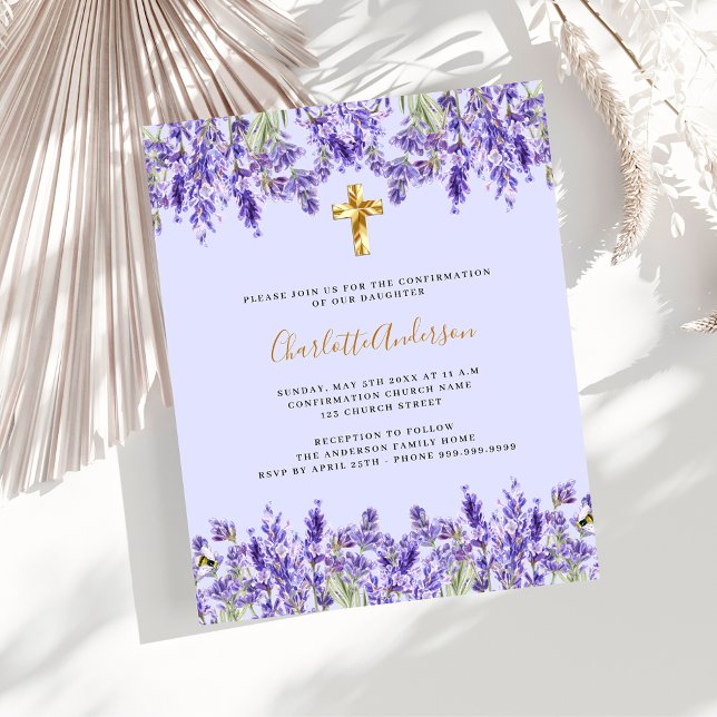 Lámina Presupuesto de flores de Lavender Invitación a con (Subido por el creador)