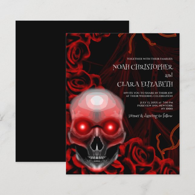 Lámina Presupuesto de halloween de cráneo gótico floral n (Anverso / Reverso)