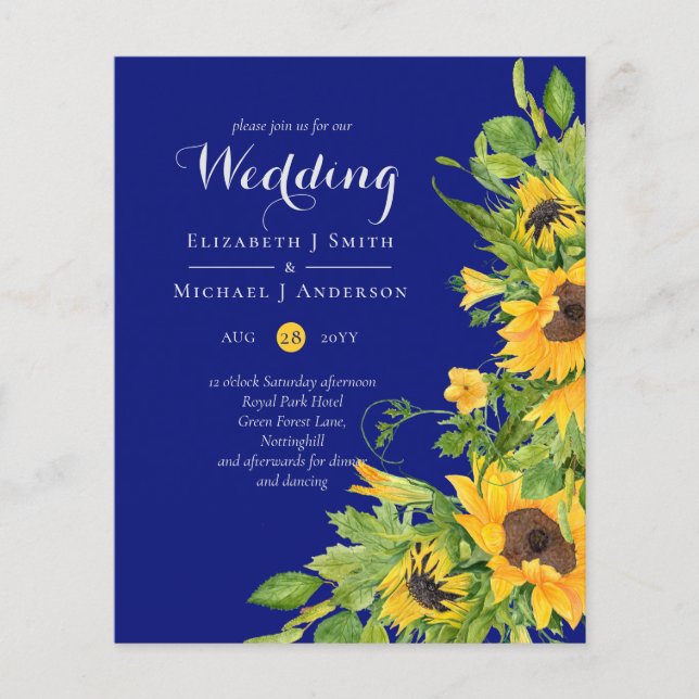 Lámina Presupuesto de invitaciones a la boda de los giras (Anverso)