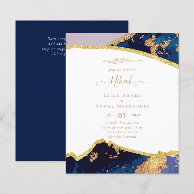 Lámina PRESUPUESTO DE Invitaciones a la Boda de NIKAH Isl (Anverso / Reverso)