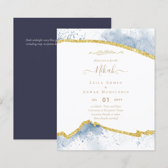 Lámina PRESUPUESTO DE Invitaciones a la Boda de NIKAH Isl (Anverso / Reverso)