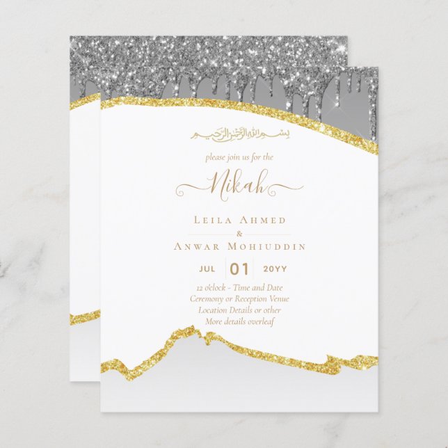 Lámina PRESUPUESTO DE Invitaciones a la Boda de NIKAH Isl (Anverso / Reverso)