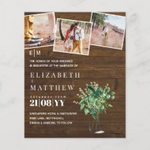 Presupuesto de la invitación a la boda botánica de