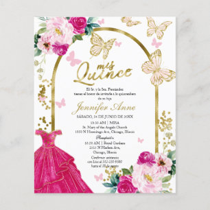 Lámina Presupuesto de mariposa Invitaciones a la quinceañ