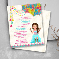 Presupuesto de Mehndi invita a chica indio lindo a