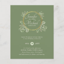 PRESUPUESTO DE Wreath Wreath Invitación a la boda