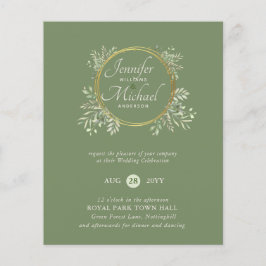Lámina PRESUPUESTO DE Wreath Wreath Invitación a la boda 