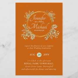 Lámina PRESUPUESTO DE Wreath Wreath Invitación a la boda 