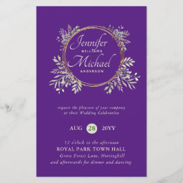 Lámina PRESUPUESTO DE Wreath Wreath Invitación a la boda 