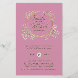 Lámina PRESUPUESTO DE Wreath Wreath Invitación a la boda 