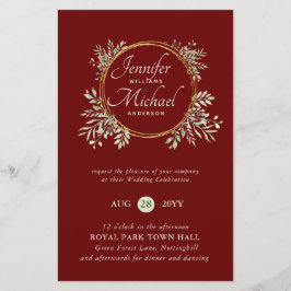 Lámina PRESUPUESTO DE Wreath Wreath Invitación a la boda 