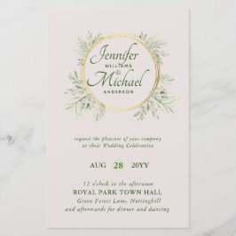 Lámina PRESUPUESTO DE Wreath Wreath Invitación a la boda 