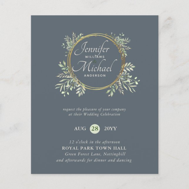 Lámina PRESUPUESTO DE Wreath Wreath Invitación a la boda  (Anverso)