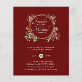 Lámina PRESUPUESTO DE Wreath Wreath Invitación a la boda 