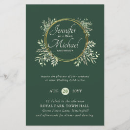 Lámina PRESUPUESTO DE Wreath Wreath Invitación a la boda 
