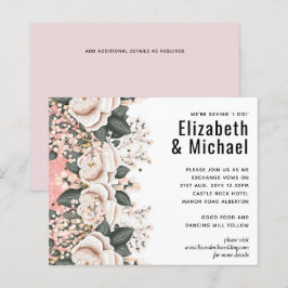 Lámina Presupuesto del Boda de salvia floral rosa de Rubo