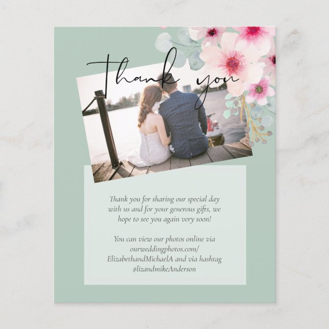 Lámina Presupuesto del Boda floral rosado de Rubor (Anverso)