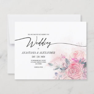 Lámina PRESUPUESTO Delicada invitación a una boda floral.