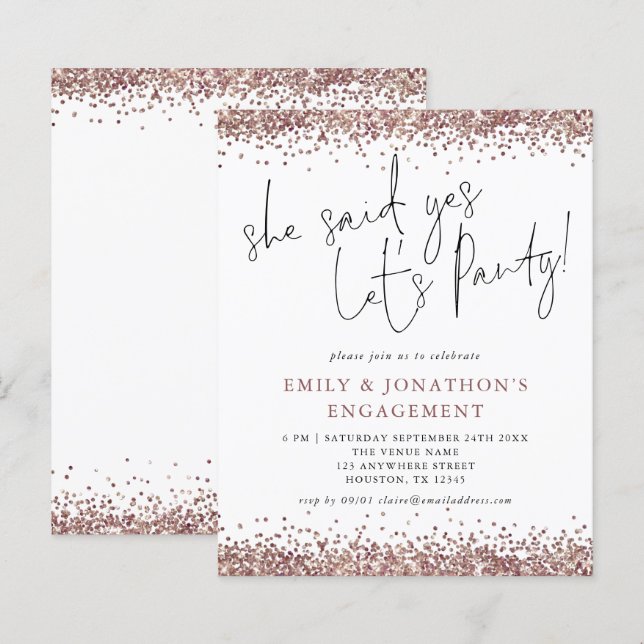 Lámina Presupuesto Dijo Sí Rosa De Compromiso Purpurina D (Anverso / Reverso)