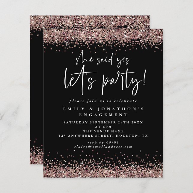 Lámina Presupuesto Dijo Sí Rosa De Compromiso Purpurina D (Anverso / Reverso)