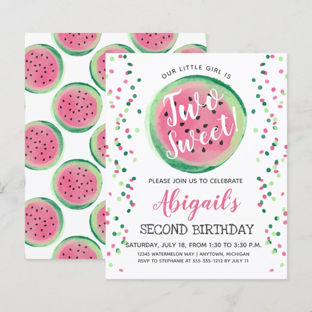 Lámina Presupuesto Dos Dulces Invitaciones de Segundo Cum (Anverso / Reverso)