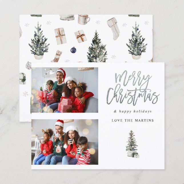 Lámina Presupuesto Dos Foto Árbol De Navidad Moderno (Anverso / Reverso)