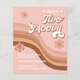 Lámina Presupuesto Dos Invitación de cumpleaños Groovy Re