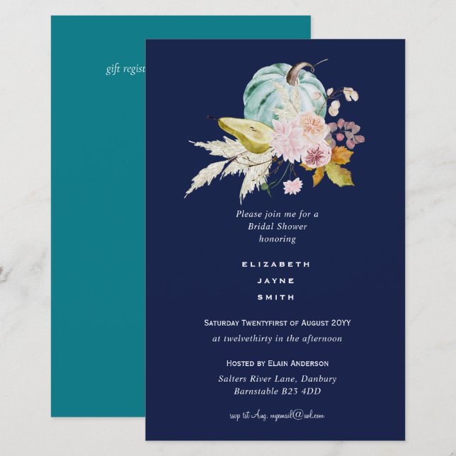 Lámina PRESUPUESTO Ducha de novias Invitaciones Colores P (Anverso / Reverso)