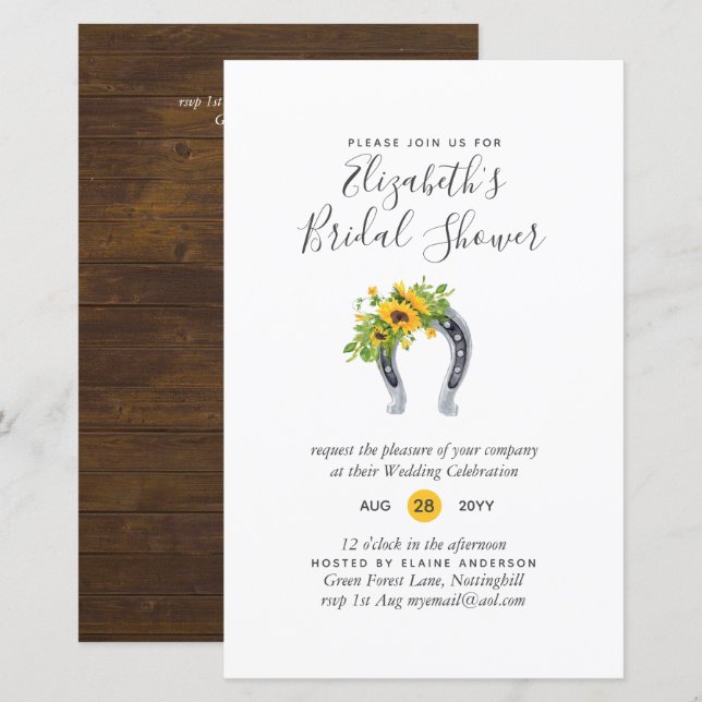 Lámina PRESUPUESTO Ducha de novias Invitaciones Colores P (Anverso / Reverso)