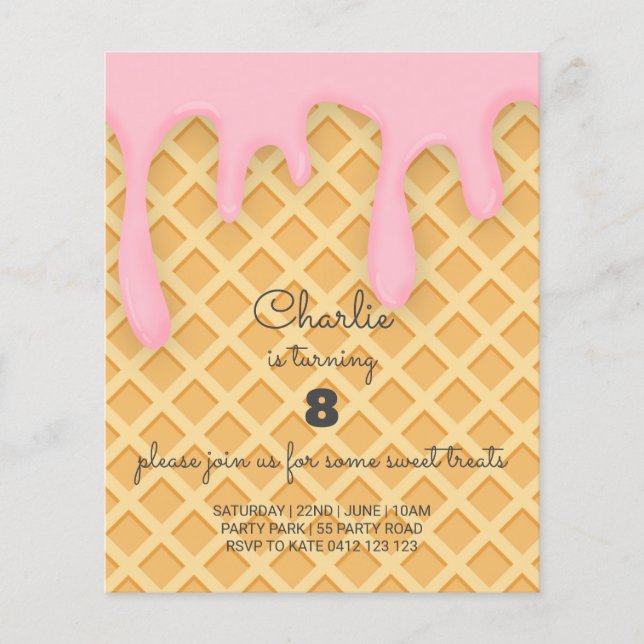 Lámina PRESUPUESTO Dulces Tratamientos helados Invitación (Anverso)