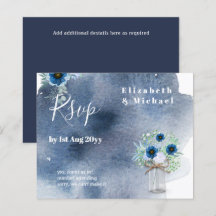 PRESUPUESTO Dusto Azul Floral RSVP Monocromático