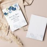 Lámina Presupuesto Dusty Blue Floral Eucalyptus Guardar F<br><div class="desc">Elegante acuarela floral,  polvoriento azul,  blanco y marina floral boda de ramo salvando la tarjeta de fecha. La tarjeta incluye un script "Save the Date",  que puede cambiarse a un tipo de letra de su elección que está disponible aquí cuando pulse el botón "Personalize".</div>