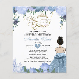 Lámina PRESUPUESTO Dusty Blue Floral Princesa Quinceañera
