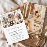 Lámina Presupuesto El Boda de la foto simple Minimalista<br><div class="desc">El Boda de Collage de fotos Moderno Elegante Cuatro (4) y Invitación a la Boda Minimalista con Fecha Grande. Las tarjetas de Invitación a la Boda contienen una tipografía moderna que son elegantes,  simples y modernas para usar después de la minimalista celebración del día de la boda.</div>