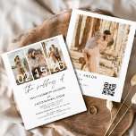 Lámina Presupuesto El Boda de la invitación al código QR<br><div class="desc">El Boda de código QR moderno elegante, cuatro (4) Collage de fotos y la invitación a la boda Minimalista con fecha grande. Las tarjetas de Invitación a la Boda contienen una tipografía moderna que son elegantes, simples y modernas para usar después de la minimalista celebración del día de la boda....</div>