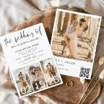 Lámina Presupuesto El Boda del código QR Minimalista<br><div class="desc">Presentando "El Boda de Collage de fotos Moderno Elegante de Cuatro (4) y la Invitación a la Boda Minimalista de Gran Fecha" - una mezcla de sofisticación contemporánea y simplicidad. Estas invitaciones cuentan con una tipografía moderna que exuda elegancia, simplicidad y un toque de modernidad, perfecto para su minimalista celebración...</div>