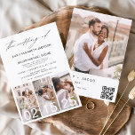 Lámina Presupuesto El Boda del código QR Minimalista Simp<br><div class="desc">Presentando "El Boda de Collage de fotos Moderno Elegante de Cuatro (4) y la Invitación a la Boda Minimalista de Gran Fecha" - una mezcla de sofisticación contemporánea y simplicidad. Estas invitaciones cuentan con una tipografía moderna que exuda elegancia, simplicidad y un toque de modernidad, perfecto para su minimalista celebración...</div>