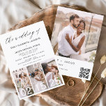 Lámina Presupuesto El Boda del código QR Minimalista Simp<br><div class="desc">Presentando "El Boda de Collage de fotos Moderno Elegante de Cuatro (4) y la Invitación a la Boda Minimalista de Gran Fecha" - una mezcla de sofisticación contemporánea y simplicidad. Estas invitaciones cuentan con una tipografía moderna que exuda elegancia, simplicidad y un toque de modernidad, perfecto para su minimalista celebración...</div>