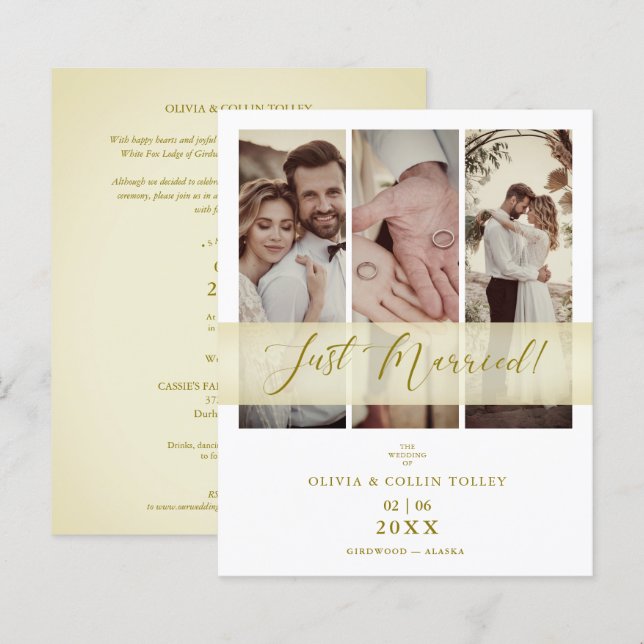 Lámina Presupuesto electo 3 fotos recién mandado casado (Anverso / Reverso)