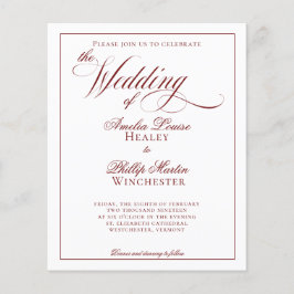 Lámina PRESUPUESTO Elegante Boda rojo y blanco de Garnet