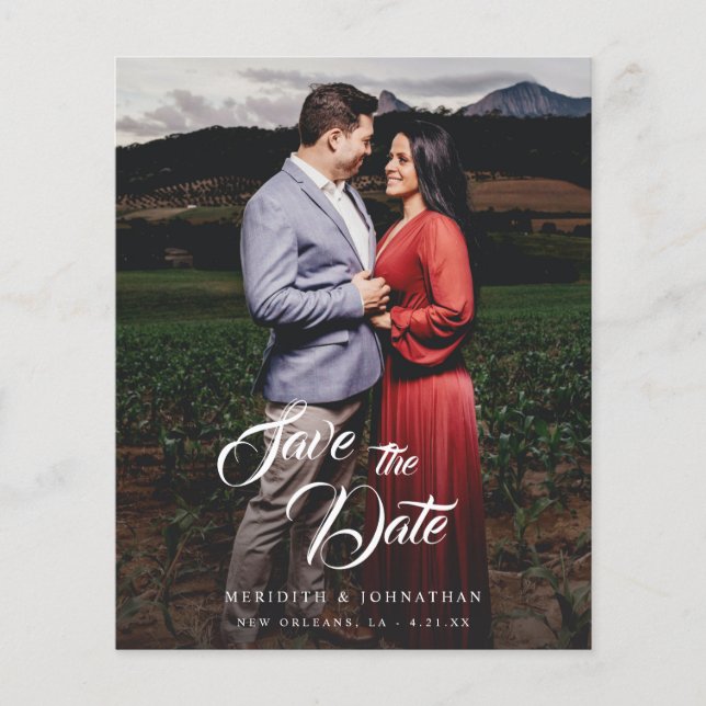 Lámina Presupuesto Elegante Foto Guardar la Fecha (Anverso)