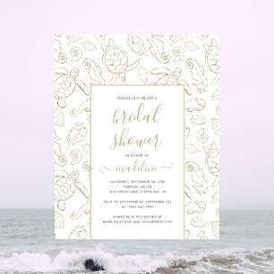 Lámina PRESUPUESTO Elegante Gold Sea Ocean Bridal Shower